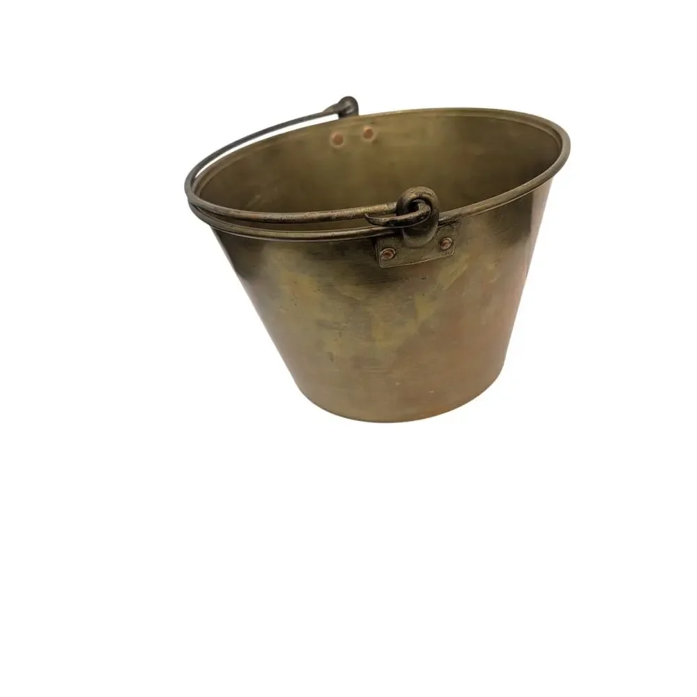 1860s Spun Brass Bucket Hayden Patent 1851 1865 1866 Waterbury Brass Hearth Pail